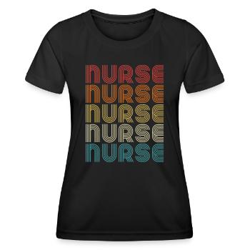 Vintage Infirmière Autorisée Rétro - T-shirt sport Femme - noir - Devant - AI Model Female 172 light (172cm)