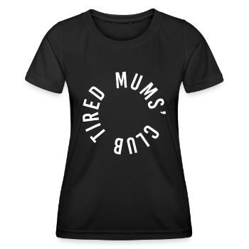 Müde Mütter Club Neues Baby Mama Mutter Eltern Lustig M - Frauen Funktions-T-Shirt - Schwarz - Vorne - AI Model Female 172 light (172cm)