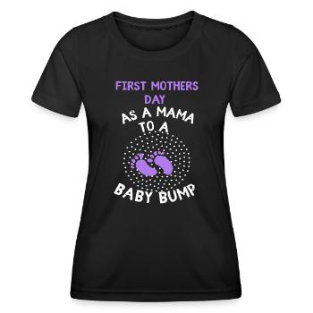 Mum Announcement Baby Bump Mom To Be First Mothers - Women's Functional T-Shirt - black - Front - AI Model Female 172 light (172cm)