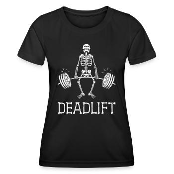 DEADLIFT Drôle Halloween Squelette Haltérophilie W - T-shirt sport Femme - noir - Devant - AI Model Female 172 light (172cm)