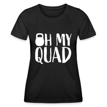 Lustiges Workout Quadrizeps Muskeln Kettlebell I Oh M - Frauen Funktions-T-Shirt - Schwarz - Vorne - AI Model Female 172 light (172cm)