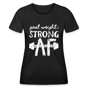 Zielgewicht Starkes AF-Training Motivierend - Frauen Funktions-T-Shirt - Schwarz - Vorne - AI Model Female 172 light (172cm)