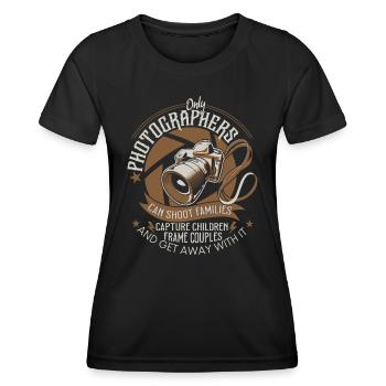 Seuls les photographes peuvent photographier des familles - Photographie - T-shirt sport Femme - noir - Devant - AI Model Female 172 light (172cm)