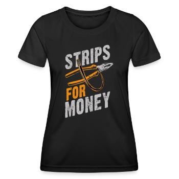 Powerline Elektrik Vatertag Elektriker Gif - Frauen Funktions-T-Shirt - Schwarz - Vorne - AI Model Female 172 light (172cm)