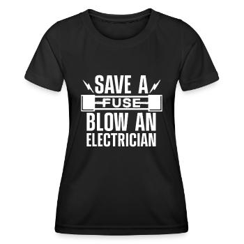 Funny Electrician Art Men Women Electrical Fuse En - Women's Functional T-Shirt - black - Front - AI Model Female 172 light (172cm)