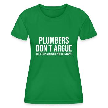 Klempner streiten nicht dumm lustig Klempner Klempner - Frauen Funktions-T-Shirt - Kelly Green - Vorne - AI Model Female 172 dark (172cm)
