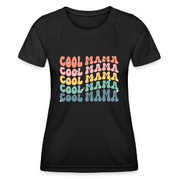 Cool Mama Retro Muttertag Neue Mama Schwangerschaft Anno - Frauen Funktions-T-Shirt - Schwarz - Vorne - AI Model Female 172 light (172cm)