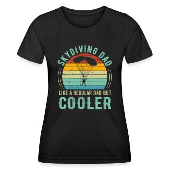 Herren Fallschirmspringen Papa | Lustige Fallschirmspringer Fa - Frauen Funktions-T-Shirt - Schwarz - Vorne - AI Model Female 172 light (172cm)