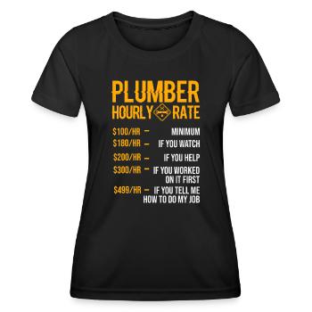 Lustige Klempner Männer Klempner Stundensatz Klempner - Frauen Funktions-T-Shirt - Schwarz - Vorne - AI Model Female 172 light (172cm)