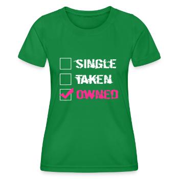 Single Taken Owned | Fétichisme sexuel soumis coquin - T-shirt sport Femme - vert - Devant - AI Model Female 172 dark (172cm)