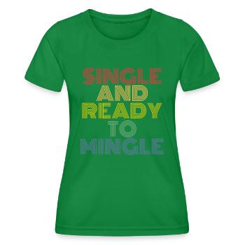 Single Und Bereit Zum Mischen Lustiges T-Shirt für Sünde - Frauen Funktions-T-Shirt - Kelly Green - Vorne - AI Model Female 172 dark (172cm)