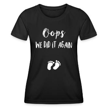 Funny Oops Pregnancy Announcement - Women's Functional T-Shirt - black - Front - AI Model Female 172 light (172cm)