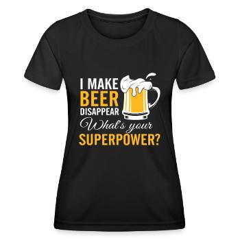 Funny Mens I Make Beer Disappear What's Your Super - Women's Functional T-Shirt - black - Front - AI Model Female 172 light (172cm)