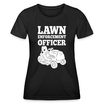 Lawn Enforcement Officer Mowing Grass Mower Garden - Women's Functional T-Shirt - black - Front - AI Model Female 172 light (172cm)