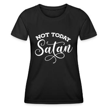 Pas aujourd’hui Satan Femmes Hommes Plus Taille Classique 70s 80 - T-shirt sport Femme - noir - Devant - AI Model Female 172 light (172cm)