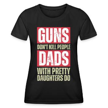 Väter mit hübschen Töchtern - Frauen Funktions-T-Shirt - Schwarz - Vorne - AI Model Female 172 light (172cm)