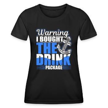 Avertissement J’ai acheté le forfait boisson Bateau de croisière Par - T-shirt sport Femme - noir - Devant - AI Model Female 172 light (172cm)