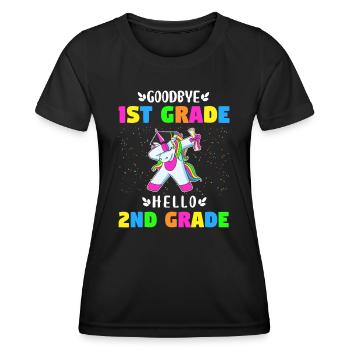 Goodbye First Grade hello second grade Unicorn Gir - Women's Functional T-Shirt - black - Front - AI Model Female 172 light (172cm)