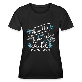 Ich bin das Lieblingskind Lustiger Witz Familie Matching - Frauen Funktions-T-Shirt - Schwarz - Vorne - AI Model Female 172 light (172cm)