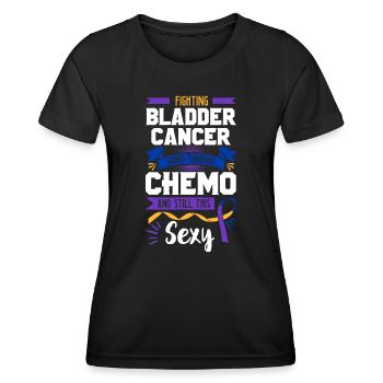 Kampf gegen Chemo-Blasenkrebs Lila Blau Und Schreien - Frauen Funktions-T-Shirt - Schwarz - Vorne - AI Model Female 172 light (172cm)
