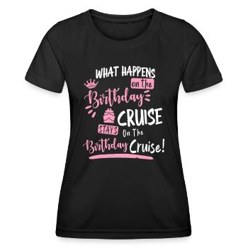 Nouveauté Ma croisière d’anniversaire Croisière amusante, Pour les femmes - T-shirt sport Femme - noir - Devant - AI Model Female 172 light (172cm)