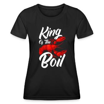 Écrevisses pour hommes Bouillir Drôle d’écrevisse Roi de l’ébullition - T-shirt sport Femme - noir - Devant - AI Model Female 172 light (172cm)