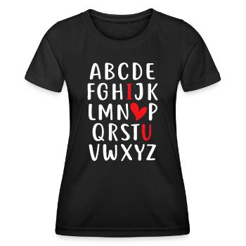 ABC Kreide Alphabet Ich liebe dich Englisch Lehrer Vale - Frauen Funktions-T-Shirt - Schwarz - Vorne - AI Model Female 172 light (172cm)