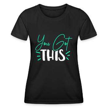 Jour d’examen Enseignant de jour - T-shirt sport Femme - noir - Devant - AI Model Female 172 light (172cm)