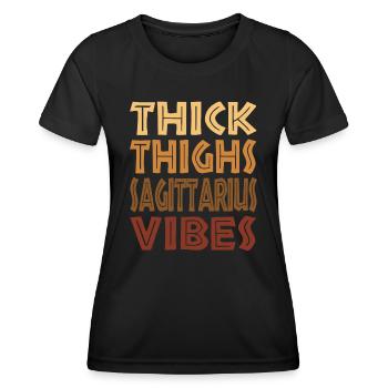 Cuisses épaisses Sagittaire Vibes Mélanine Femmes Noires - T-shirt sport Femme - noir - Devant - AI Model Female 172 light (172cm)