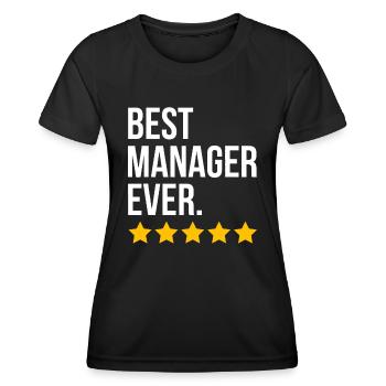 Bester Manager aller Zeiten Lustiger Verwalter - Frauen Funktions-T-Shirt - Schwarz - Vorne - AI Model Female 172 light (172cm)