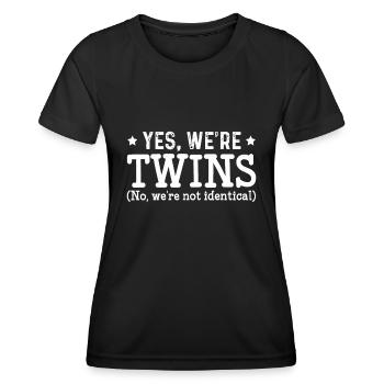 Jumeaux partenaires Frères et sœurs jumeaux - T-shirt sport Femme - noir - Devant - AI Model Female 172 light (172cm)