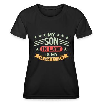 Mein Schwiegersohn Ist Mein Lieblingskind Familyfavoritem - Frauen Funktions-T-Shirt - Schwarz - Vorne - AI Model Female 172 light (172cm)