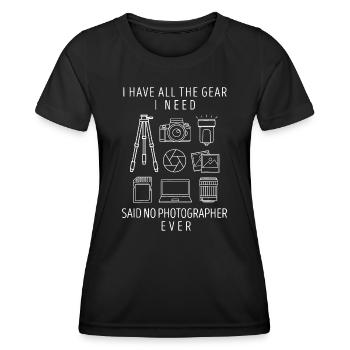 Amateur de photographie, photographe d’appareil photocanoneditorv - T-shirt sport Femme - noir - Devant - AI Model Female 172 light (172cm)