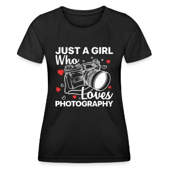 Fotografie Kunst Für Frauen Mädchen Fotograf Kamera - Frauen Funktions-T-Shirt - Schwarz - Vorne - AI Model Female 172 light (172cm)