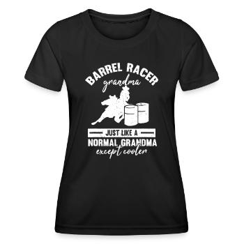 Barrel Racer Oma Rodeo Großmutter Pferd Barre - Frauen Funktions-T-Shirt - Schwarz - Vorne - AI Model Female 172 light (172cm)