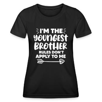 m Der jüngste Bruder Jüngster Geschwisterbruderssis - Frauen Funktions-T-Shirt - Schwarz - Vorne - AI Model Female 172 light (172cm)
