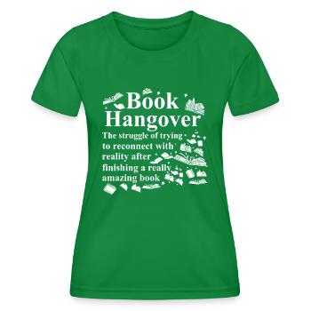 Bücherwurm &; Leseliebhaber Buch Kater Buch Nerdco - Frauen Funktions-T-Shirt - Kelly Green - Vorne - AI Model Female 172 dark (172cm)