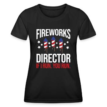 Vierter Juli 4. Juli Feuerwerk Boom Feuerwerk D - Frauen Funktions-T-Shirt - Schwarz - Vorne - AI Model Female 172 light (172cm)