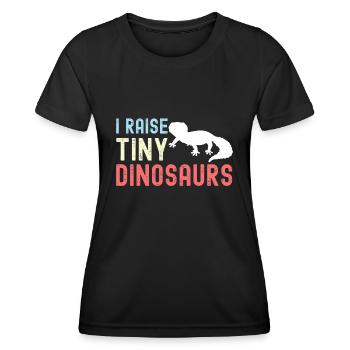 J’élève de minuscules dinosaures drôle Léopard Gecko Maman Papa - T-shirt sport Femme - noir - Devant - AI Model Female 172 light (172cm)