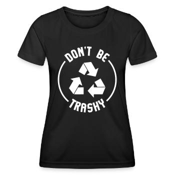 Les cadeaux écologistes ne sont pas des déchets recyclés - T-shirt sport Femme - noir - Devant - AI Model Female 172 light (172cm)