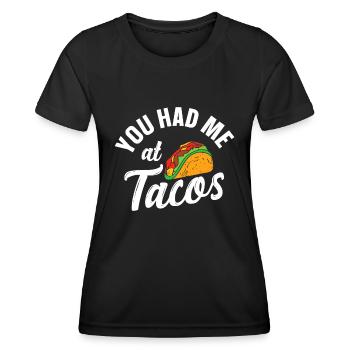 Cinco De Mayo, Taco Du hattest mich bei Tacos - Frauen Funktions-T-Shirt - Schwarz - Vorne - AI Model Female 172 light (172cm)