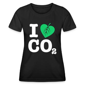 Ich liebe CO2 | Zum Tag der Erde - Frauen Funktions-T-Shirt - Schwarz - Vorne - AI Model Female 172 light (172cm)