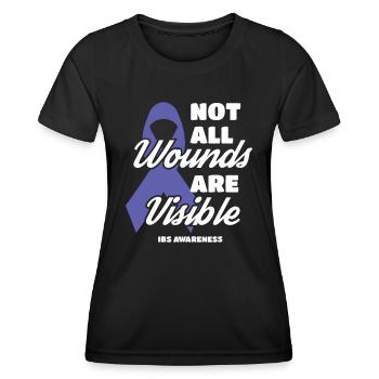 Toutes les plaies ne sont pas visibles Sensibilisation au SCI - T-shirt sport Femme - noir - Devant - AI Model Female 172 light (172cm)