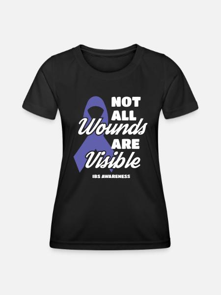 Not All Wounds Are Visible IBS Awareness - Women's Functional T-Shirt - black