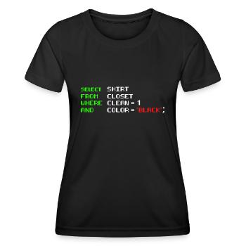Software-Ingenieure Lustiger Witz Programmierung Codierung - Frauen Funktions-T-Shirt - Schwarz - Vorne - AI Model Female 172 light (172cm)