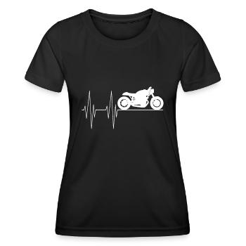 Motorrad Herzschlag Herren & Herren Tuningwerkstatt - Frauen Funktions-T-Shirt - Schwarz - Vorne - AI Model Female 172 light (172cm)