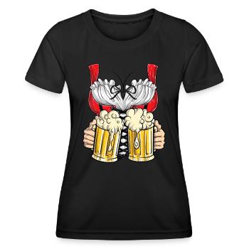Dirndl costume vêtements fraulein femmes chope de bière - T-shirt sport Femme - noir - Devant - AI Model Female 172 light (172cm)