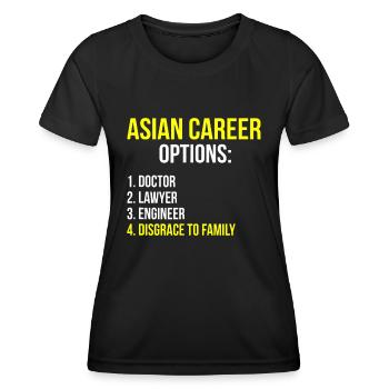 Étudiant asiatique Options de carrière - T-shirt sport Femme - noir - Devant - AI Model Female 172 light (172cm)