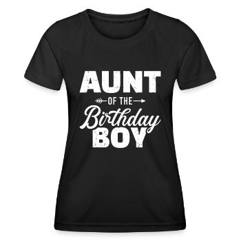 Tante des Geburtstagskindes Sohn passende Familie - Frauen Funktions-T-Shirt - Schwarz - Vorne - AI Model Female 172 light (172cm)