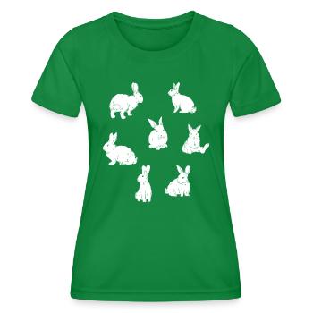 Lapins à motif de lapins sautillants - T-shirt sport Femme - vert - Devant - AI Model Female 172 dark (172cm)